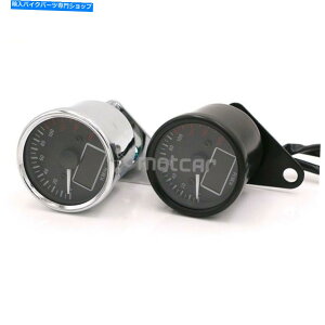 N[p[c fW^LED LCDXs[h[^[^R[^Xs[hQ[WgN[/ubNjo[T Digital LED LCD Speedometer Tachometer Speed Gauge Retro Chrome/Black Universal
