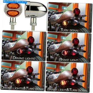 N[p[c 1yAN[LED^[MCg12VCWP[^[^10mmz[I[goC 1 Pair Chrome LED Turn Signal Lights 12V Indicators Metal 10mm Hole Motorcycle