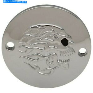 N[p[c N[t~OXJ^C}[|CgJo[n[[rbOcCG{X|[cX^[04-20 Chrome Flaming Skull Timer Points Cover Harley Big Twin Evo & Sportster 04-20