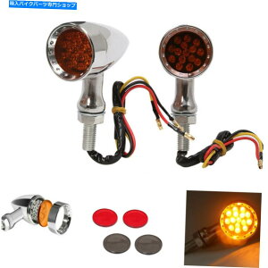 N[p[c 1yAjo[TN[10mmeLEDu[LuJ[^[VOie[Cg One Pair Universal Chrome 10mm Bullet LED Brake Blinker Turn Signal Tail Lights