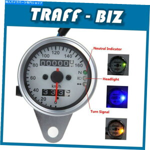N[p[c Cafe Racer̃JX^̂߂̃NI[goCLEDsvXs[h[^[Q[W160km / h Chrome Motorcycle LED Odometer Speedometer Gauge 160KM/H For Cafe Racer Custom
