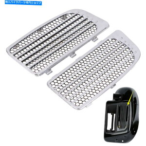 �N���[���p�[�c Harlele 14-18 Touring CVO FLH FLHX�c�C�����₷ Chrome Radiator Grills&Screens For Harley 14-18 Touring CVO FLH FLHX Twin Cooled�y���s�A���i�z