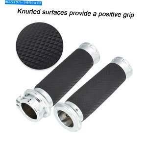 N[p[c 1 "Chrome CNCnhObvnho[tBbgn[[gD[[hLO\teC 1" Chrome CNC Hand Grips Handle Bar Fit for Harley Tourong Road King Softail