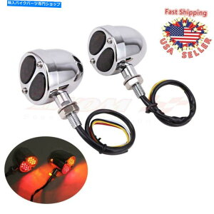 N[p[c Chrome Led Bullet^[VOiCg_Ń}nz_̂߂̃uNAo[bh Chrome LED Bullet Turn Signal Lights Blinkers Amber Red For Harley Yamaha Honda
