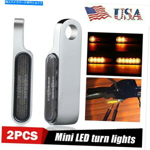 N[p[c 2x~jLEDI[goC^[MCWP[^Ao[uJ[CgvNUS 2X Mini LED Motorcycle Turn Signals Indicator Amber Blinker Light Lamp Chrome US