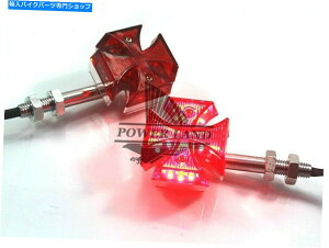 N[p[c 2s[X12VI[goC̃~jjo[TN}^NXLED^[VOiCgbh 2pc 12V Motorcycle Mini Universal Chrome Maltese Cross LED Turn Signal Light Red