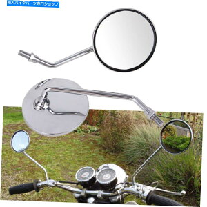 N[p[c n[[z_XN[^[}n̂߂10mmN[OXeI[goC~[Eh 10mm Chrome Long Stem Motorcycle Mirrors Round For Harley Honda Scooter Yamaha