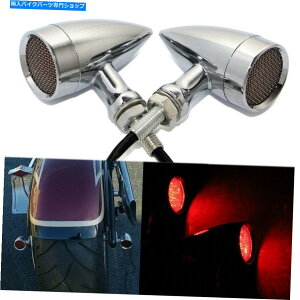 N[p[c Harley Davidson̂߂Chrome Red Motorcycle LED^[VOiu[L_ŃCg Chrome Red Motorcycle LED Turn Signal Brake Blinker Lights For Harley Davidson