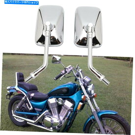 クロームパーツ 鈴木侵入者800 1400 1800 Chrome Rectangleオートバイリアビューミラー For Suzuki Intruder 800 1400 1800 Chrome Rectangle Motorcycle Rear View Mirrors