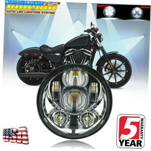 N[p[c Harley-Davidson Sportster 883̂߂LEDwbhCgHI / LOr[vWFN^[5.75 " 5-3/4 5.75" LED Headlight Hi/Lo Beam Projector for Harley-Davidson Sportster 883