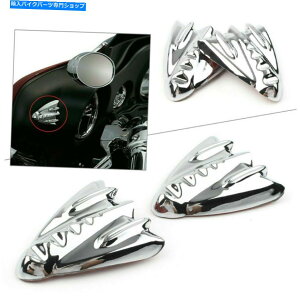 クロームパーツ Harley Street Glideのためのカバープレートをオフクローム内側フェアリングミラーブロック06-13 Chrome Inner Fairing Mirror Block Off Cover Plates for Harley Street Glide 06-13
