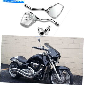 クロームパーツ スケルトンスカルハンドオートバイミラーズ鈴木ブルバードM90 C90 M50のためのクロム Skeleton Skull Hand Motorcycle Mirrors Chrome For Suzuki Boulevard M90 C90 M50