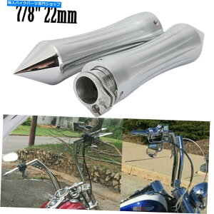 N[p[c Honda Suzuki胄}nJtFpN[XpCN7/8 "22mmnhObv Chrome Spike 7/8" 22mm Hand Grips for Honda Suzuki Kawasaki Yamaha Cafe