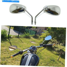 クロームパーツ ホンダヤマハ鈴木川崎HGのためのChromeオートバイオーバルバックサイドミラー Chrome Motorcycle Oval Rearview Side Mirrors For Honda Yamaha Suzuki Kawasaki HG