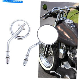クロームパーツ ハーレーロードグライドスポーツスターXL Softail Dynaのためのクロムラウンドオートバイのミラー Chrome Round Motorcycle Mirrors For Harley Road Glide Sportster XL Softail Dyna