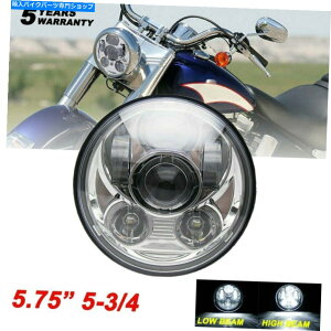 N[p[c Harley DavidsonI[goĈ߂̊ی^LEDwbhCgHi-Lo Fit 5.75 Chrome 5-3/4" 5.75 Round LED Headlight Hi-Lo Fit For Harley Davidson Motorcycle