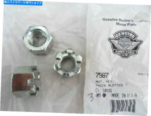 N[p[c NOSn[[_rbh\N[ANXXbgwNXibg7987 QTY 3 NOS Harley Davidson Chrome Axle Castle Thick Slotted Hex Nut 7987 Qty 3