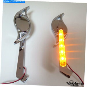 N[p[c 2NJX^mbAC~[ZbgLED^[VOitBbgn[[I[goC 2 CHROME CUSTOM Wisdom Eye MIRRORS SET LED TURN SIGNALS FIT HARLEY MOTORCYCLE