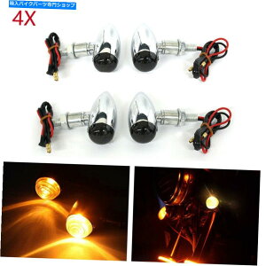 N[p[c 4s[XN[~jeۃI[goC^[MCgCWP[^uJ[Ao[A 4Pcs Chrome Mini Bullet Motorcycle Turn Signal Light Indicators Blinkers Amber A