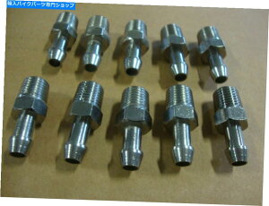 N[p[c Goodridge Chrome Oil Line Betings 1/4 "5/16" Hose Set 10 Big Dog AIH GOODRIDGE CHROME OIL LINE FITTINGS 1/4" NPT for 5/16" HOSE SET 10 BIG DOG AIH