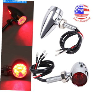 N[p[c 2ChromeI[goCLED BULLETu[L_Ń^[n[[̂߂̃VOie[Cg 2Pc Chrome Motorcycle LED Bullet Brake Blinker Turn Signal Tail Light For Harley
