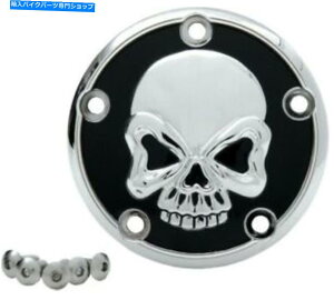 N[p[c n[[cCJ99-17̂߂̃NubNXJ^C}[|CgCOjbVJo[ Chrome & Black Skull Timer Points Ignition Cover for Harley Twin Cam 99-17