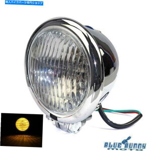 N[p[c Chrome 4.5 "n[[Dyna Chopper SoftailJX^pN[ȃxCcX^CH4wbhCg Chrome 4.5" Cool Bates Style H4 Headlight For Harley Dyna Chopper Softail Custom