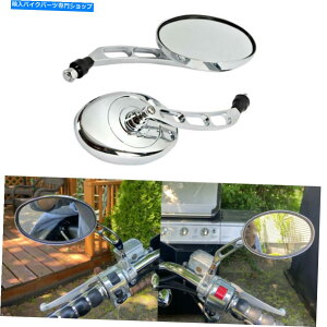 N[p[c z_RC؂̂߂2{NI[goC̑ȉ~`̗̋\ȋ 2x Chrome Motorcycle Oval Mirrors Rearview Mirrors 10mm for Honda Yamaha Suzuki