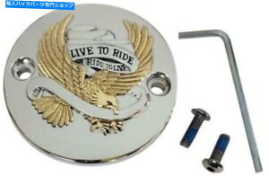 N[p[c Chrome Gold Eagle Live Timer Points Cover F Harley M8c[O17-20 Chrome Gold Eagle Live to Ride Timer Points Cover f Harley M8 Touring 17-20
