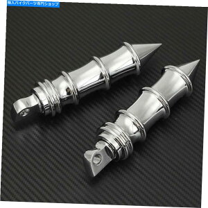 N[p[c N[AqXpCNtbgybO̓n[[_rbh\`bp[Yj}EgɃtBbg Chrome Rear Passenger Spike Footpegs Fit for Harley Davidson Choppers Male Mount