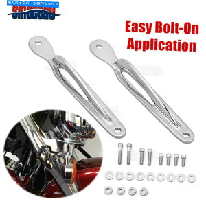 N[p[c ChrometgtH[NJX^^C_EuPbg̃n[[\tgFLST 86-17 Chrome Front Fork Custom Tie-Down Brackets Anchors For Harley Softail FLST 86-17