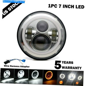 N[p[c Harley Street Glide Softail FlhxpN[7C`LEDwbhCgn[vWFN^[ Chrome 7 inch LED Headlight Halo Projector For Harley Street Glide Softail FLHX