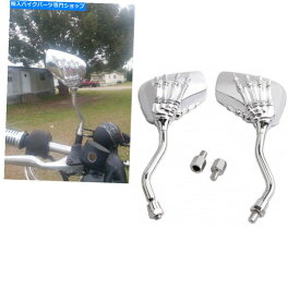 クロームパーツ Chrome Skeletonの頭蓋骨ハンドオートバイミラー川崎ヴルカンVN 500 800 900用 Chrome Skeleton Skull Hand Motorcycle Mirrors For Kawasaki Vulcan VN 500 800 900