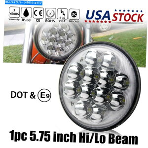 N[p[c 5-3 / 4 "5.75C`LEDvWFN^[HI / LOr[wbhCgNV[ 5-3/4" 5.75 inch LED Projector Hi/Lo Beam Headlight Chrome Sealed for Dyna