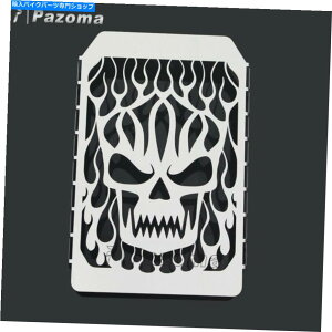 N[p[c 胔JVN 1500XeXXJWG[^[GWN[[OJo[ For Kawasaki Vulcan VN 1500 Stainless Skull Radiator Engine Cooler Grille Cover