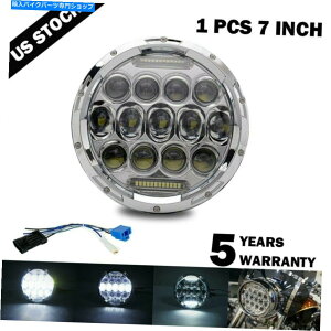 N[p[c Harley Street Glide Softail Flhx̂߂Chrome 7 "Inch LEDvWFN^[ɂ/ lõwbhCg Chrome 7"inch LED Projector Hi/Lo Headlight For Harley Street Glide Softail FLHX