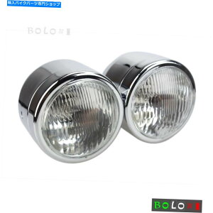 N[p[c ̃I[goĈ߂̎]ԃN[̑oq̊ۂwbhCgdv̓dƖ Bike Chrome Twins Round Headlights Dual Lamp Double Lights For Naked Motorcycles