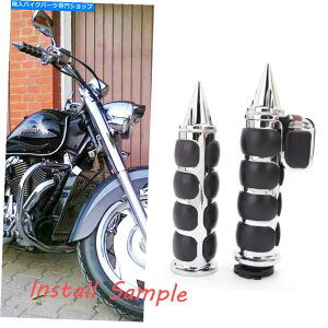 N[p[c NI[goC1 ''XpCNnhObvnho[Obvz_VhEGA750 Chrome Motorcycle 1'' Spike Hand Grips Handle Bar Grip For Honda Shadow Aero 750