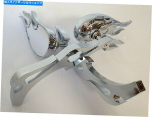N[p[c Honda Kawasaki Suzuki Hayabusa Yamaha R1 R6̂߂̃NjO~[tBbg Chrome Running Mirror fit for Honda Kawasaki Suzuki Hayabusa Yamaha R1 R6 Flame