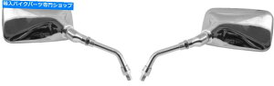 N[p[c ~[10mmN[`E}nXbhiyAj Mirrors 10mm Chrome Rectangle Left & Right Yamaha Thread (Pair)