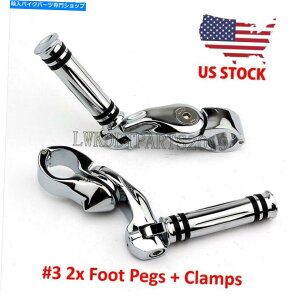 �N���[���p�[�c �n�[���[�c�[�����O���[�h�O���C�h�X�g���[�g�O���C�h�̂��߂̃I�[�g�o�C�N���[���n�C�E�F�C�t�b�g�y�O Motorcycle Chrome Highway Foot Pegs For Harley Touring Road Glide Street Glide