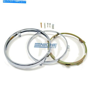 N[p[c z_7 "NwbhCgV[r[de[iLbg Honda 7" Chrome Headlight Rim Sealed Beam Bulb Retainer Kit