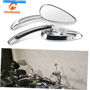 N[p[c n[[{o[N[U[̂߂8mm / 10mmI[goC̓W̃eBAhbṽobN~[ 8mm / 10mm Motorcycle Skull Teardrop Rearview Mirrors For Harley Bobber Cruiser