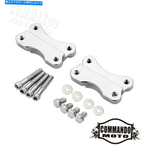 N[p[c 2xA_v^tg݌ɃtgtF_[P[^LbgN[n[[t@bg{[CFLSTF 2x Adapters Lift Stock Front Fender Relocator Kit Chrome For Harley Fatboy FLSTF