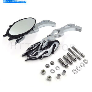 N[p[c ǂȃN[U[`bp[̃JX^N̂߂̃I[goC̉̃X^C̃obN~[ Motorcycle Flame style rearview mirror for any cruiser chopper custom Chrome