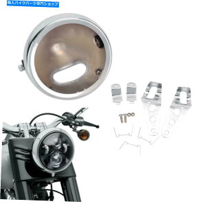 �N���[���p�[�c 5.75 Sportster Softail Dyna�p�N�����w�b�h���C�g�J�o�[�n�E�W���O�z���_�[�o�P�c 5.75 Chrome Headlight Cover Housing Holder Bucket For Sportster Softail Dyna�y���s�A���i�z