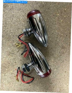 N[p[c ՓIȃI[goC̎gp̂߂Chrome~jeېԍaLED}[J[Cg Chrome Mini Bullet Red Grooved LED Marker Lights for Universal Motorcycle Use