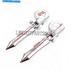 �N���[���p�[�c �I�[�g�o�C�N���[���X�p�C�N�t�b�g�y�O�N�����v1 1/4 "�n�C�E�F�C�N���b�V���o�[�n�[���[ Motorcycle Chrome Spike Foot Pegs Clamps 1 1/4" Highway Crash Bar Fit For Harley