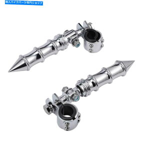 N[p[c N[AqXpCNtbgybO̓n[[_rbh\`bp[Yj}EgɃtBbg Chrome Rear Passenger Spike Footpegs Fit for Harley Davidson Choppers Male Mount