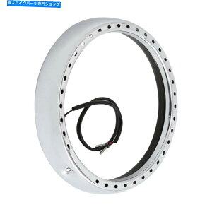 N[p[c 7 "wbhCggO+CgtBbgn[[c[O[hXg[gGNgOCh 7" Headlight Trim Ring + Light Fit For Harley Touring Road Street Electra Glide
